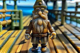 a translucent klabautermann with gnomish features. standing on the deck of a schooner.