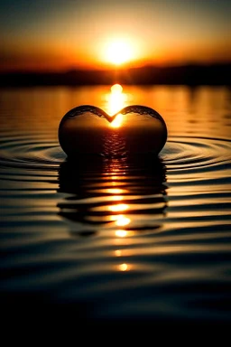 Liebe herz Wasser Sonne Spiegelung