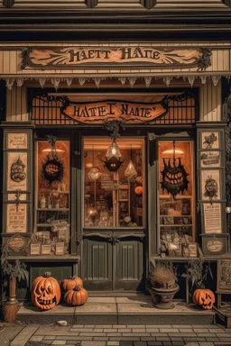 Vintage store front sign, Halloween, HD