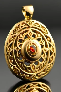 Russian gold pendant in soviet Modern style