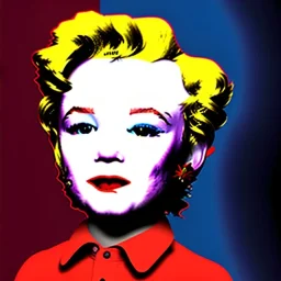 Andy warhol toddler, full body, dynamic background, dramatic lighting, hyper realistic