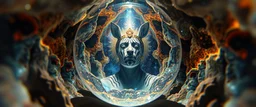 world seen from inside crystal pinhole pic into 4th dimension ,awake within a dream, portrait of ascended chakra master blaster, master oil painting by Rembrandt, escape route from our dimensions, hidden even to the zebra worm hole inside crystal ball