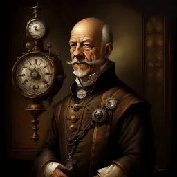 17th century steampunk doctor Freidrich Kant digital art