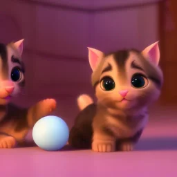 Cute kittens playing with a ball