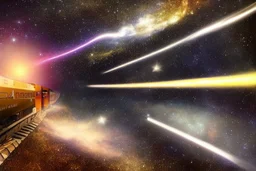 A train flying into universe.