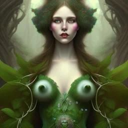 Dryad sorcerer, art nouveau, portrait