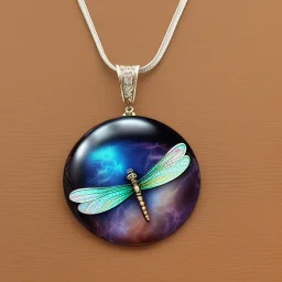 necklace with a simple, elegant design featuring a single, shimmering polyester in dragonfly pendant