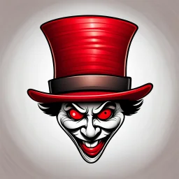 a red hat clipart style logo that looks like the mad hatters hat