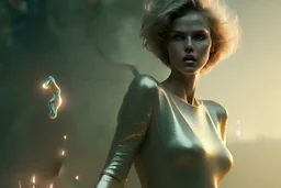 Beautiful hyperrealistic painting of eva herzigova, 8k, atmospheric lighting, Artstation, photography, octane render, by Greg Rutkowski and Artgerm and rosdraws, screen shot of matrix movie, Getty images. AlloCiné, imdb,