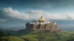 A majestic opera house in the clouds, with a pair of ballet dancers performing a beautiful rendition of the Creation of Adam and Eve.