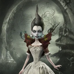 extrem tim burton style of the evil stepsisters, sharp focus