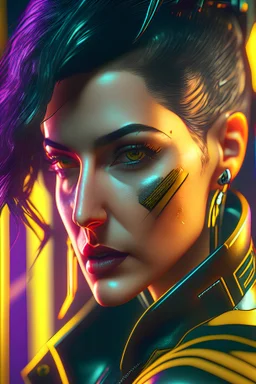 V, cyberpunk 2077, noir, stunning portrait, dynamic shot, vivid, richly saturated colors, Legs, cinematic atmosphere, immersive, global illumination, intricate shadows, reflections, Octane render, hyper-realistic, unparalleled detail, 8K, groundbreaking, epitome of concept art, physically-based rendering, dynamic angles, intricate textures, subsurface scattering, timeless masterpiece, AI-enhanced, GAN, ray-tracing, depth-of-field, neural network, ultra-HD
