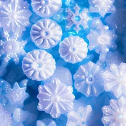 ultra detailed matte painting of a lot of tiny epic fantasy ice flowers and a lot of tiny semi transparent white snowflakes, majestic, intricate, masterpiece, insanely detailed, 4k resolution, cinematic smooth, intricate details , soft smooth lighting, vivid pastel colors, iridescent accents