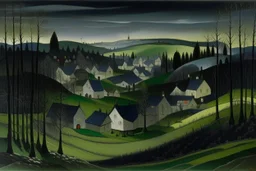 A black village in a shadow realm painted by Peter Carl Faberge