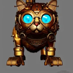 character render of mechanical tabby cat, intricate, ultra-fine detailed, steampunk, ornate, 8k, ultraHD, high-quality, 3d, realistic, trending on artstation, midjourney style, elaborate, baroque