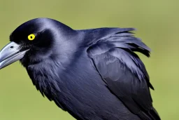 A crow that looks like a cat