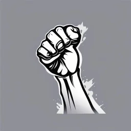 clipart of a fist raised in rebellion