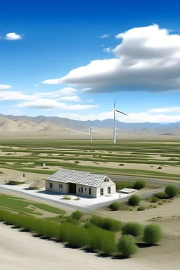 Show cloud, Wind Turbine and solar panels into attached picture