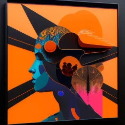 diffused cosmic conspiracies, abstract art, pinpoint light clusters, by Petros Afshar and Victor Pasmore, silkscreened mind-bending abstractist metal etching, asymmetric, cigarette burn textures, violent orange and black colors of differing hues, orange monocolor