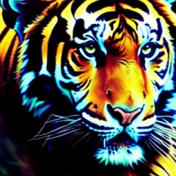 portrait 'beautiful Tiger',painting by gaston bussiere, greg rutkowski, yoji shinkawa, yoshitaka amano, tsutomu nihei, donato giancola, tim hildebrandt, oil on canvas, cinematic composition, extreme detail,fit full head inside picture,32k