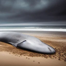 photograph of beautiful sperm whale washed up on shore, lifeless, debris, foamy wave, sand, rock, 8k resolution, high-quality, fine-detail, detailed matte, photography, illustration, digital art, Jeanloup Sieff, Moe Zoyari, Marc Adamus, Ann Prochilo, Romain Veillon