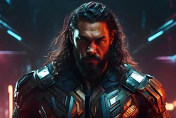 jason momoa in 8k cyberpunk cgi artstyle, venom them, neon effect , magic circle, close picture, full body, apocalypse, intricate details, highly detailed, high details, detailed portrait, masterpiece,ultra detailed, ultra quality