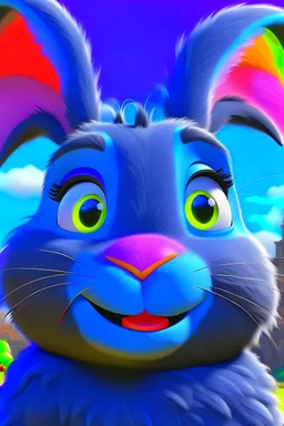 Movie poster for a Disney-Pixar movie about a giant gray flemish giant rabbit named Amie