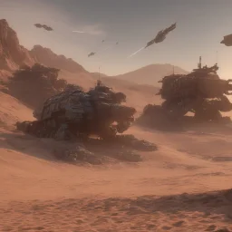 Armored Core machine robot fight another Armored Core fly in the sky in the desert with beside the ocean where you can see the space in the sky with twilight on the horizon, 4k resolution