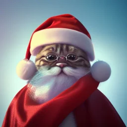 a beautiful portrait of a cute cat dressed as santa, by greg rutkowski and wlop, high key lighting, volumetric light, digital art, highly detailed, fine detail, intricate, ornate, complex, octane render, unreal engine, photorealistic unreal 5, octane render, cinema4d, redshift render, hyper realistic, cenematic, vibrancy, synthwave, retouch, centered, dynamic lighting, dramatic lighting, 4k, highly detailed, attractive beautiful, realistic, epic composition, holographic,