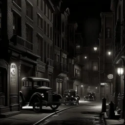 dark 1920s street