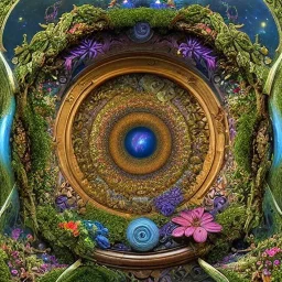 An elaborate portal with vines and flowers to the Galaxy, view of milkyway, planets, beautiful, stunning, intricate, ultra-fine detail, 8k, ornate, sharp, crisp, high-quality, 3d, realistic, digital art, George Grie, Anne Dittman, Anne Stokes, Lisa Parker, Selina French, Greg Rutowski