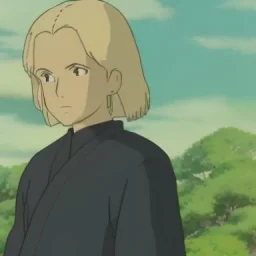 blond ninja with scar on face in black clothes