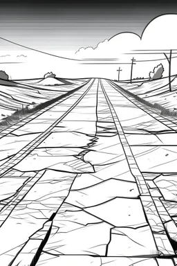 Outline art, no shading, cement mixeron the road, cartoon style, black and white, low detail, --ar 9:11