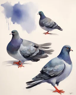 Pigeon. painting