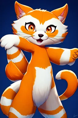 furry orange kitten, Pixar style