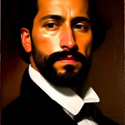 portrait of Jacobo Santiago Mozos born in 1976,by DIEGO VELÁZQUEZ, oil on canvas, cinematic composition, extreme detail,8k,fit full head inside picture