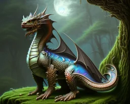 mdjrny-v4 style, photorealistic dragon, sharp scales, insanely detailed, symmetrical glowing eyes, intricate, bright iridescent highlights, art nouveau, volt lighting, atop a mountain crag, ultra high definition, NVIDIA Iray render, volumetric illumination, by argerm inspired by Tod Lockwood and Bob Eggleton, black dragon