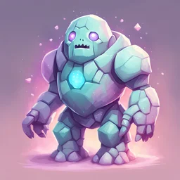 Aethereal Golem in cute pastel art style
