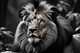 king of the jungle simple black and white