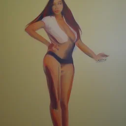 Full body portrait, painting, medium shot lady AICore