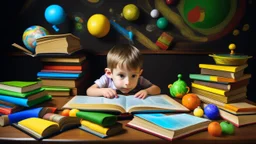 The image for the article could depict a young child sitting at a desk surrounded by colorful books and educational tools, looking at the pages of an open book with curiosity and interest. This image reflects the spirit of learning and exploration in children, illustrating the opportunities that come with developing their love for knowledge and self-learning.