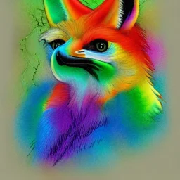 Rainbow bird fox