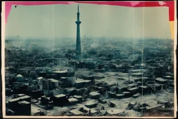 file of a Secret mission in Tehran to stop the war [Shattered Image by multiple bands of collage, distorted colours, double exposed: The Electronic Revolution by William S. Burroughs (1970)]