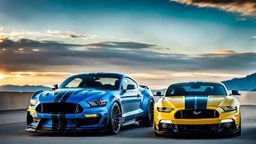 mustang x bugatti, deasktop wallpaper, 4K, Cinematic