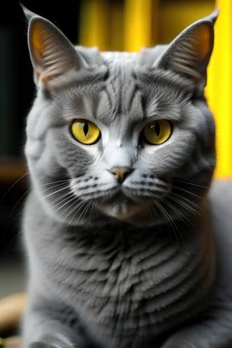 a grey scottish cat named bob marley