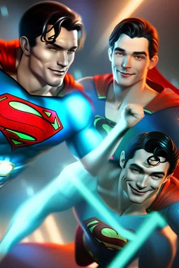 hyper-realistic superman and louis dancing in nightclub