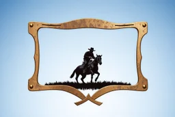 a western style graphic framing element made of brass