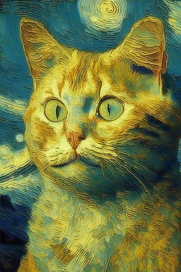 Portrait of a cat by Van Gogh