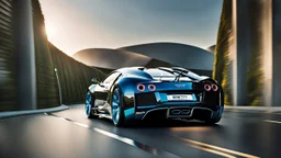 Rear View A stunningly realistic (((bugatti bentley x mansory))), intricate detail and perfection in every surface, glimmering metal and luxurious contours, a (perfect model) for a desktop wallpaper fit for high resolution screens, evoking a sense of futuristic elegance in a (4K cinematic atmosphere).