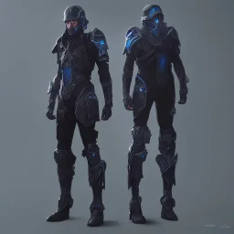 Technologically Advanced Futuristic Combat Armor with helmet